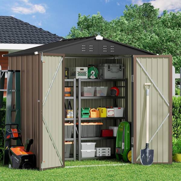 Lofka 6 x 4 ft. (24 sq. ft.) Galvanized Metal Outdoor Storage Shed