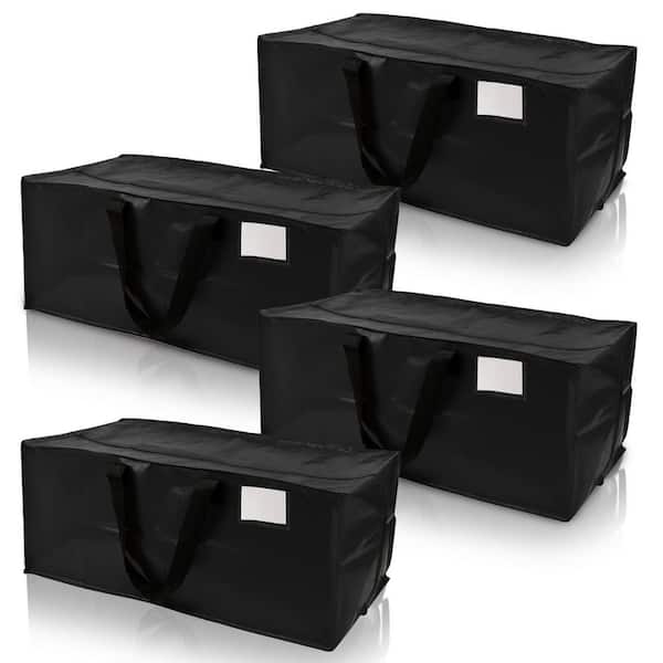 20 gal. Heavy-Duty Moving and Storage Bag Black Polypropylene (4-Pack)