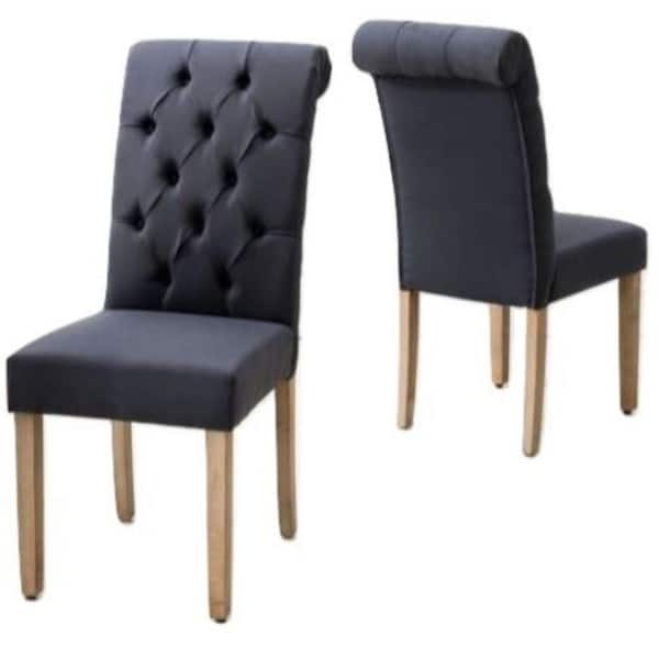HomeRoots Charlie Blue Fabric Tufted and Cushioned Side Chair (Set of 2)