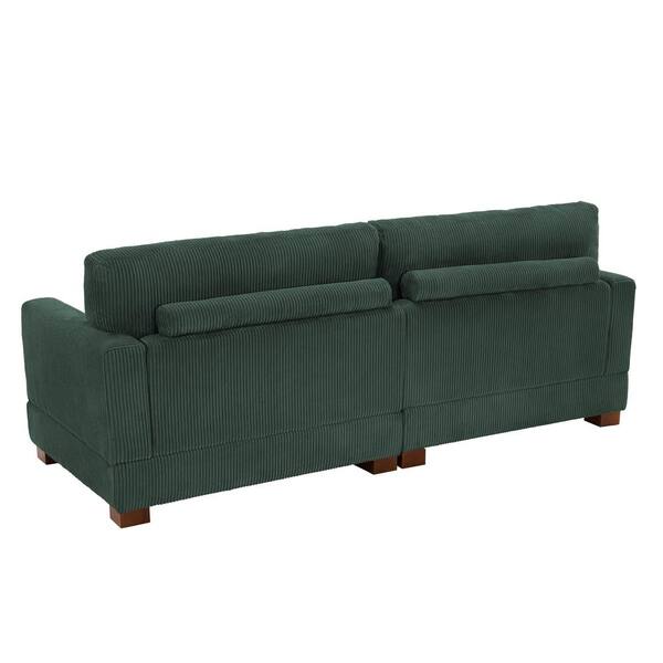 yu15 ソファ Uixe 84.6 in. Modern Square Arm Corduroy Fabric Upholstered