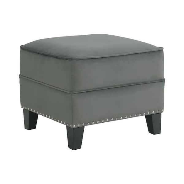 Picket House Furnishings Teagan Gun Metal Ottoman