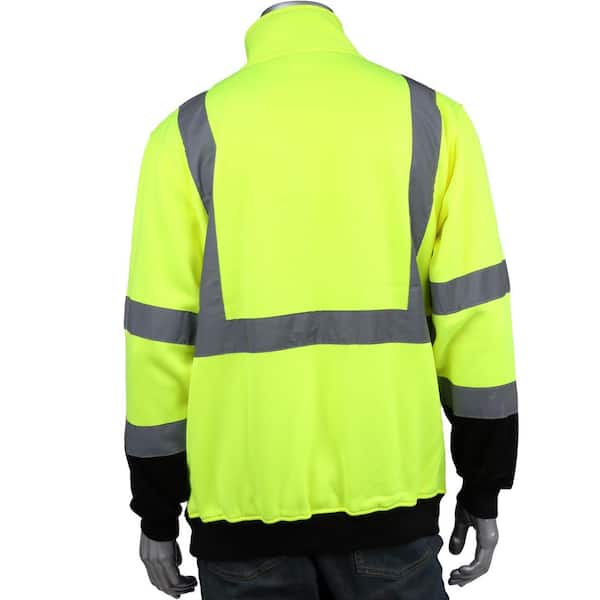 PIP Men's 2X-Large Hi Vis Lime Yellow ANSI Type R Class 3-Quarter
