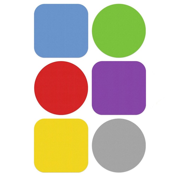 Rubber Anti-Slip Jar Opener Gripper Pads Set with Textured Surface for Bottles and Jars, 6 Pcs Multi-Color