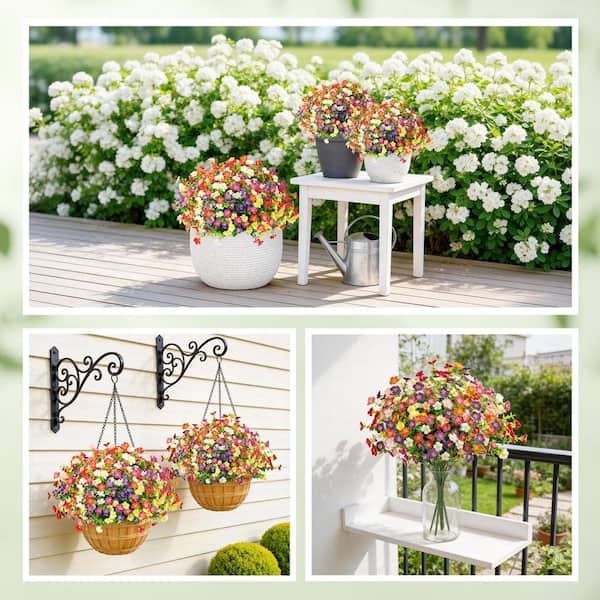 13.8 in. Multi-Colored Artificial Daisy Flower Outdoor Indoor