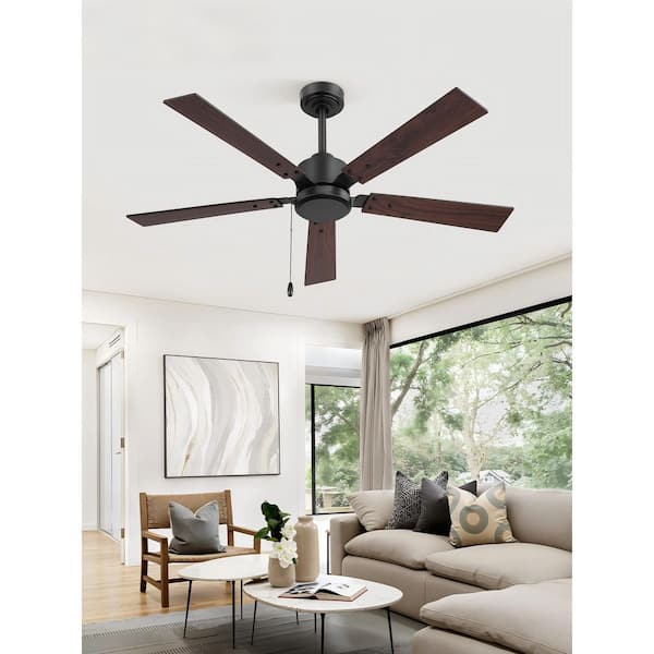 HINNIXY 52 In Black Indoor/Outdoor Ceiling Fan with LED Lights