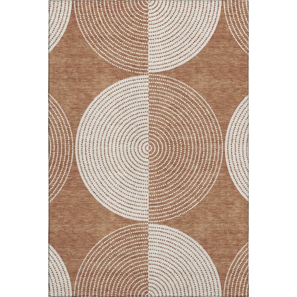 Mayfield Premium Machine Washable Abstract AMF2275 Copper 10 ft. x 14 ft. Area Rug