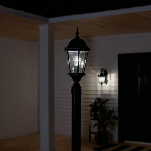 KICHLER Madison 1-Light Black Aluminum Hardwired Waterproof