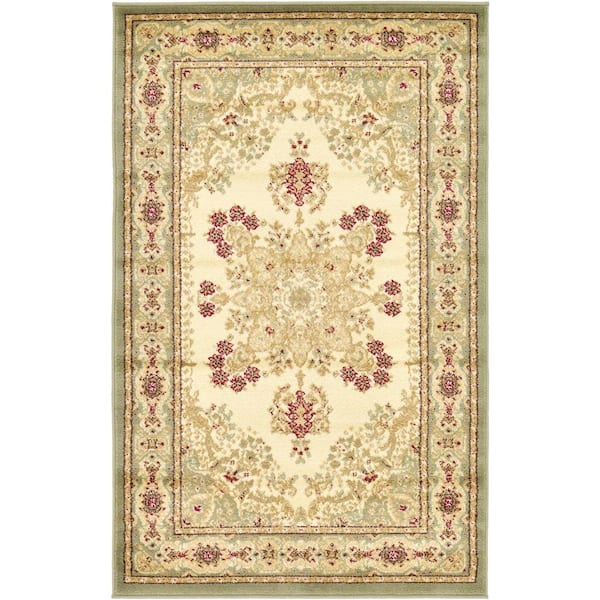 Unique Loom Versailles Louis Ivory 3' 3 x 5' 3 Area Rug