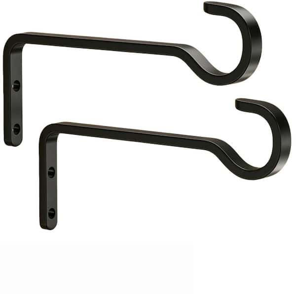2 Pack Black Metal Heavy Duty 6 in. Plant Hanger Bracket,Hooks for Wall Indoor/Outdoor