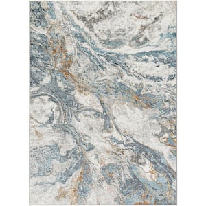 San Francisco Blue Abstract 8 ft. x 10 ft. Indoor Area Rug