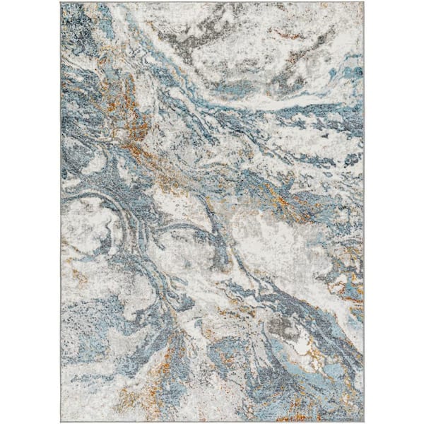 Livabliss San Francisco Blue Abstract 9 ft. x 12 ft. Indoor Area Rug
