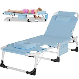 Face Down Tanning Chair with Face Arm Hole, 5-Position Adjustable, Folding Sleeping Bed Cot for Pool Beach Sunbathing