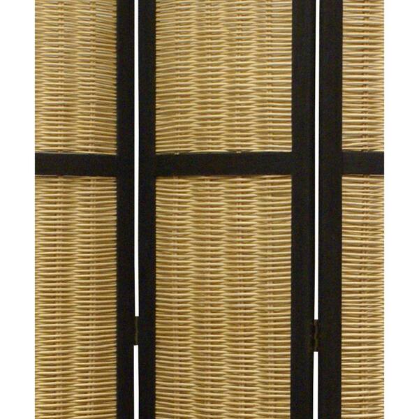 Benjara Black and Brown Cottage Style 3 Panel Room Divider with