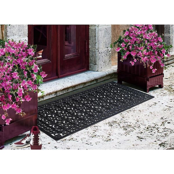 A1HC Floral Paisley offers Large Outdoor Floor Mat, Natural Rubber, Scrapes Shoes Clean of Dirt & Grime, Outdoor Durable Doormat 30