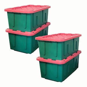 HOMZ Durabilt 27 Gallon Heavy Duty Storage Tote with Lid, Green Camo (4  Pack) in 2023