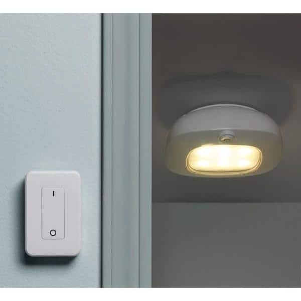 White Wireless Integrated Led Ceiling, Wireless Ceiling Wall Light With Remote Control Switch