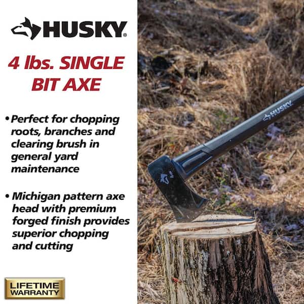 Husky 3.5 lbs. Premium Single Bit Michigan Axe with 34 in