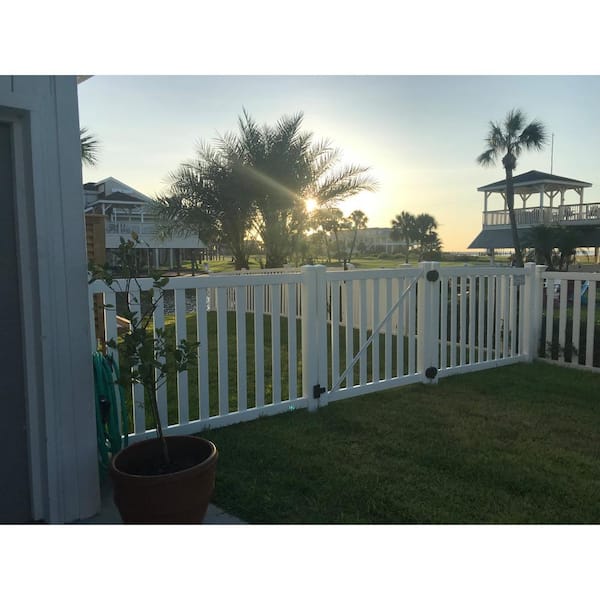 Weatherables 4 in. x 4 in. x 7 ft. Vinyl Fence End Post
