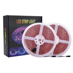 16.4 ft. LED Colorful Lights Auto-Sensing Strip Lights with 24-Key Remote Control (2-Pack)
