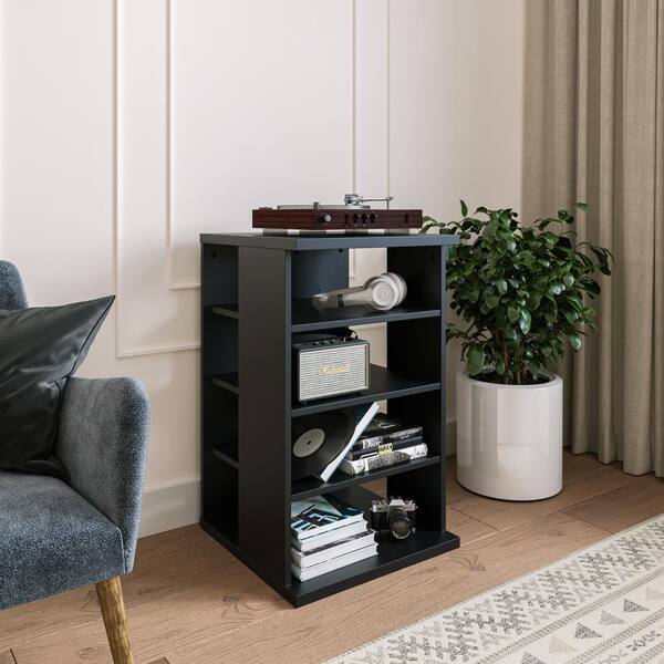 Nexera Jasper Black 4-Shelf Audio Tower Bookcase 101006 Nexera Jasper Black 4-Shelf Audio Tower Bookcase 101006