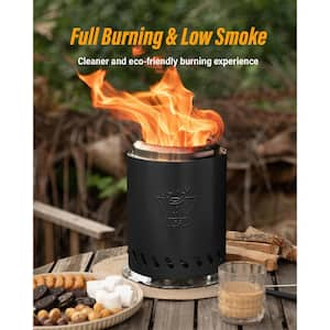 9.7 in. H x 7.1 in. Black Tabletop Fire Pit for Outdoor and Patio with Travel Bag and 2 Mini Sticks and Fireproof Mat