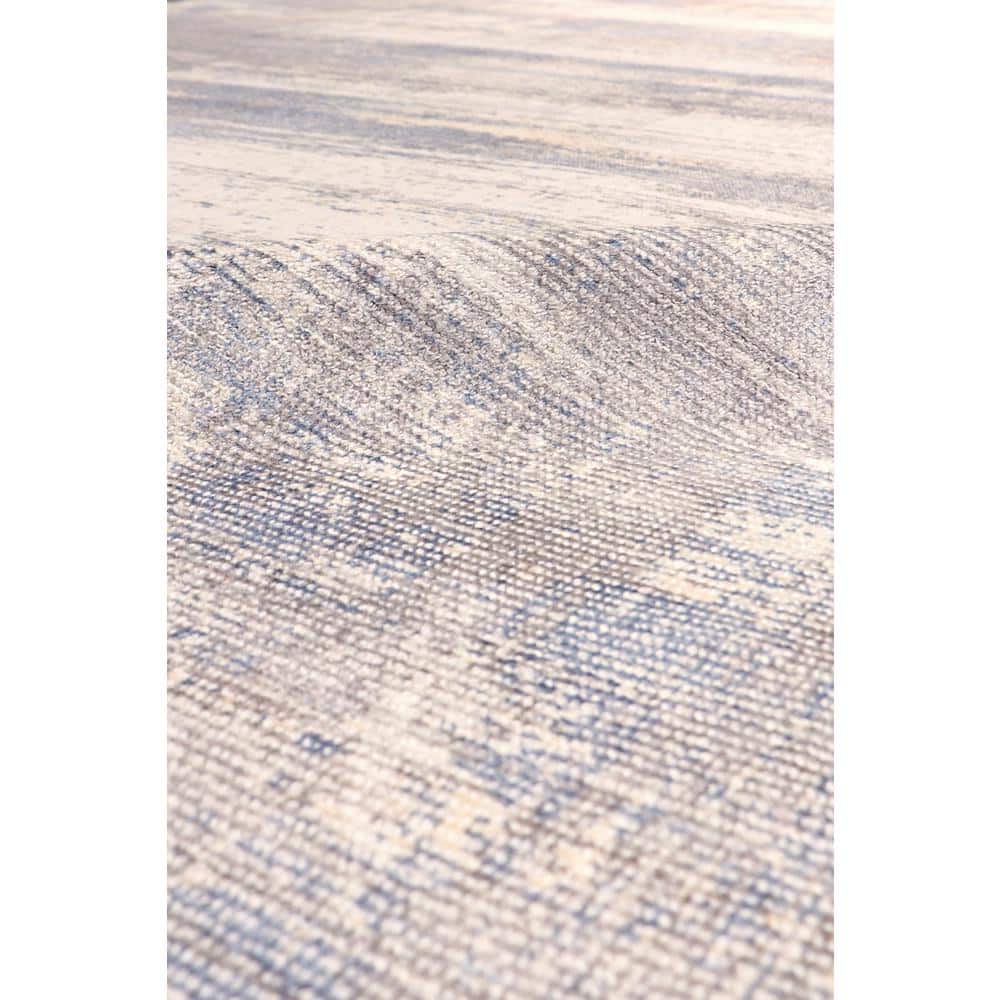 Hand-Loomed Ivory Elegance 5' x 8' Wool-Viscose Blend Area Rug