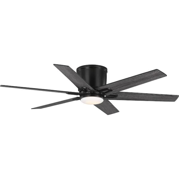 Bexar 54 in. Indoor Integrated LED Matte Black Transitional Ceiling Fan with Remote Included for Living Room and Bedroom