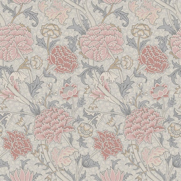 A-Street Prints Cray Floral Trail Pink Non-Pasted Non Woven Wallpaper