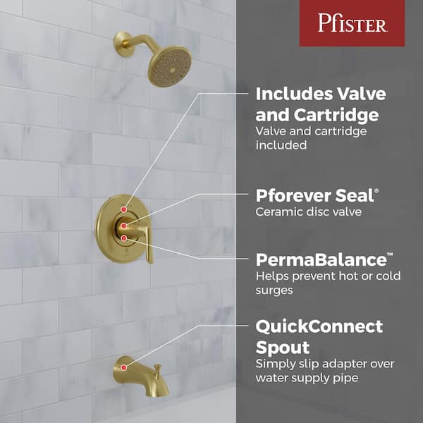 Willa 1-Spray Patterns with 1.8 GPM 4.438 in. Wall Mount Rain Spray Fixed Shower Head in Brushed Gold