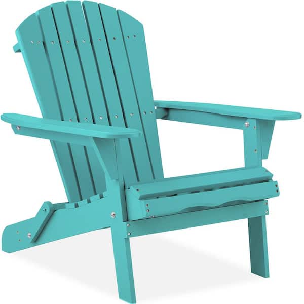 Best Choice Products Turquoise Folding Wood Outdoor Adirondack Chair Set of 1