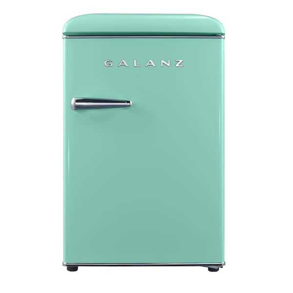 Galanz 2.5 cu. ft. Retro Mini Fridge in Surf Green with Freezer
