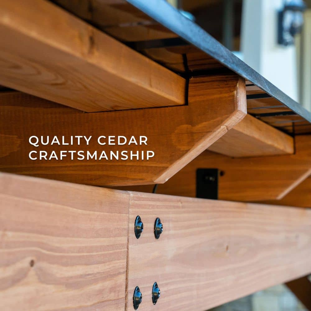 Saxony XL Cedar and Black Steel Grill Gazebo