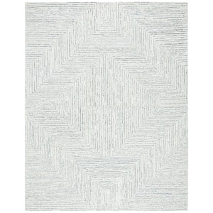 Micro-Loop Light Grey/Ivory 8 ft. x 10 ft. Striped Gradient Area Rug