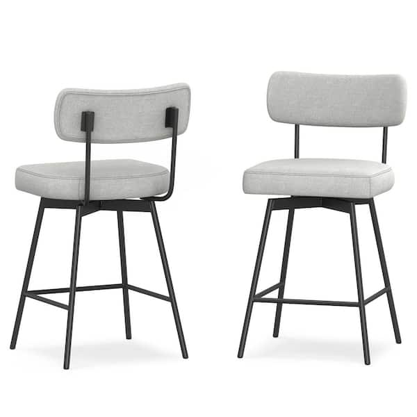 Giselle20 in Light Grey Swivel Counter Height Stool (Set of 2)