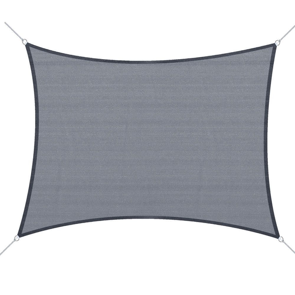 Grey 20' x 13' High-Density Polyethylene Outdoor Sun Shade Sail