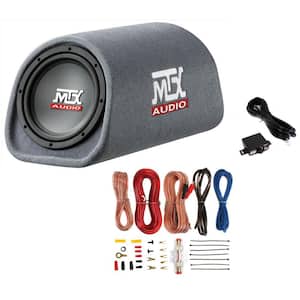 Road Thunder 8 in. 240-Watt Powered Vented/Ported Bass Tube Plus Amp Wire Kit
