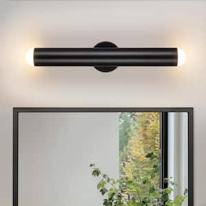 Jaden 2-Light Black Dimmable Modern Linear LED Wall Sconce