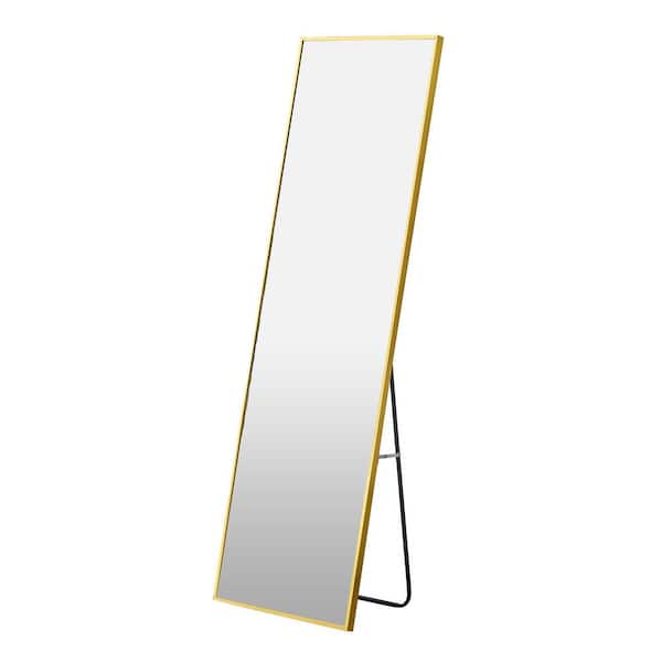 Unbranded Gold 15.7 in. W x 59 in. H Rectangular Metal Full Length Mirror