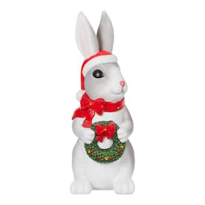 12 in. Standing Sisal Easter Bunny Holding a Basket 3350 - The Home Depot