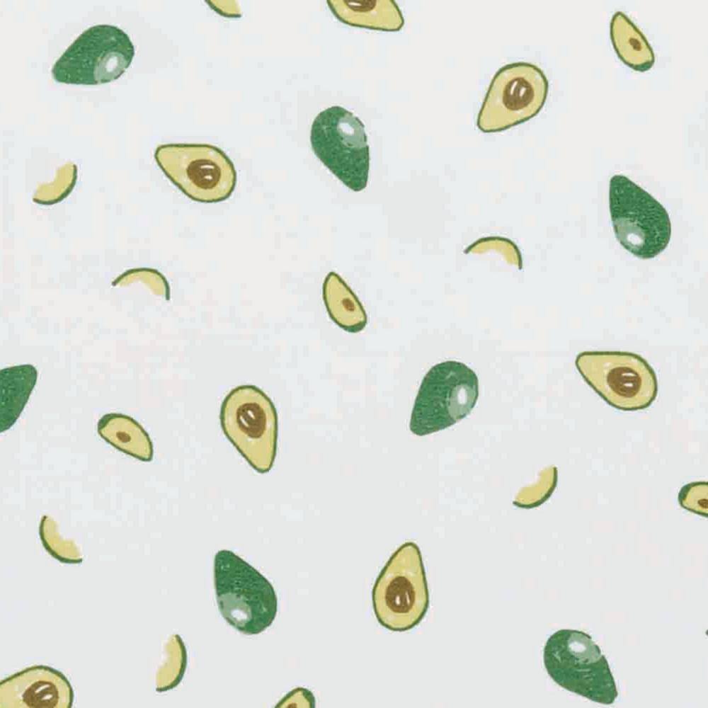 Avocado Print White and Green Percale Cotton Queen Sheet Set