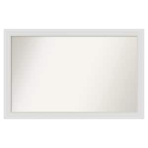 Flair Soft White Narrow 42 in. x 27 in. Custom Non-Beveled Satin Recyled Polystyrene Bathroom Vanity Wall Mirror