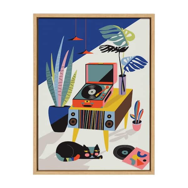 Kate and Laurel Sylvie "Chill Out Saturday" by Rachel Lee of My Dream Music Framed Canvas Wall Art 24 in. x 18 in.