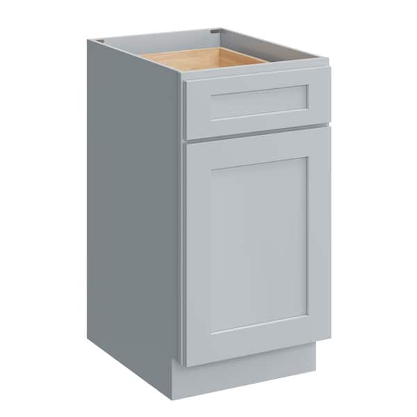 18 in. W x 24 in. D x 34.5 in. H Plywood Ready to Assemble Floor Base Kitchen Cabinet in Dove Grey with Drawer