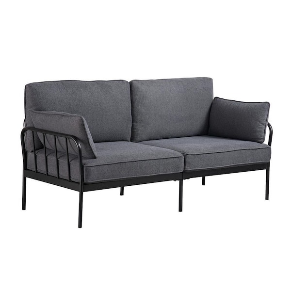 Room & Board | Modern Metro 88 Three-Cushion Sofa in Tatum Fabric in Graphite Black - Stain-Resistant Fabric