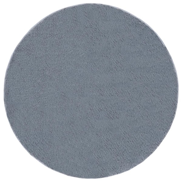 SAFAVIEH Soho Shag Dark Gray 6 ft. x 6 ft. Machine Washable Shag Round Area Rug