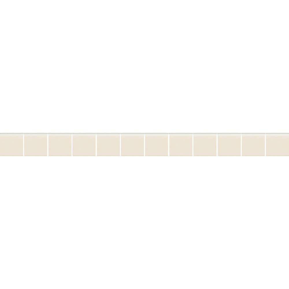 Keystones Unglazed Biscuit 1 in. x 12 in. x 6 mm Porcelain Mosaic Bullnose 