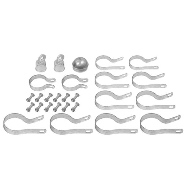 2-3/8 in. Galvanized Steel Chain Link Fence Corner Post Kit