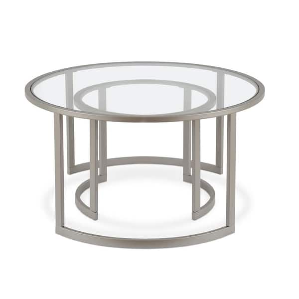 HomeRoots Mariana 36 in. Round Glass Coffee Table