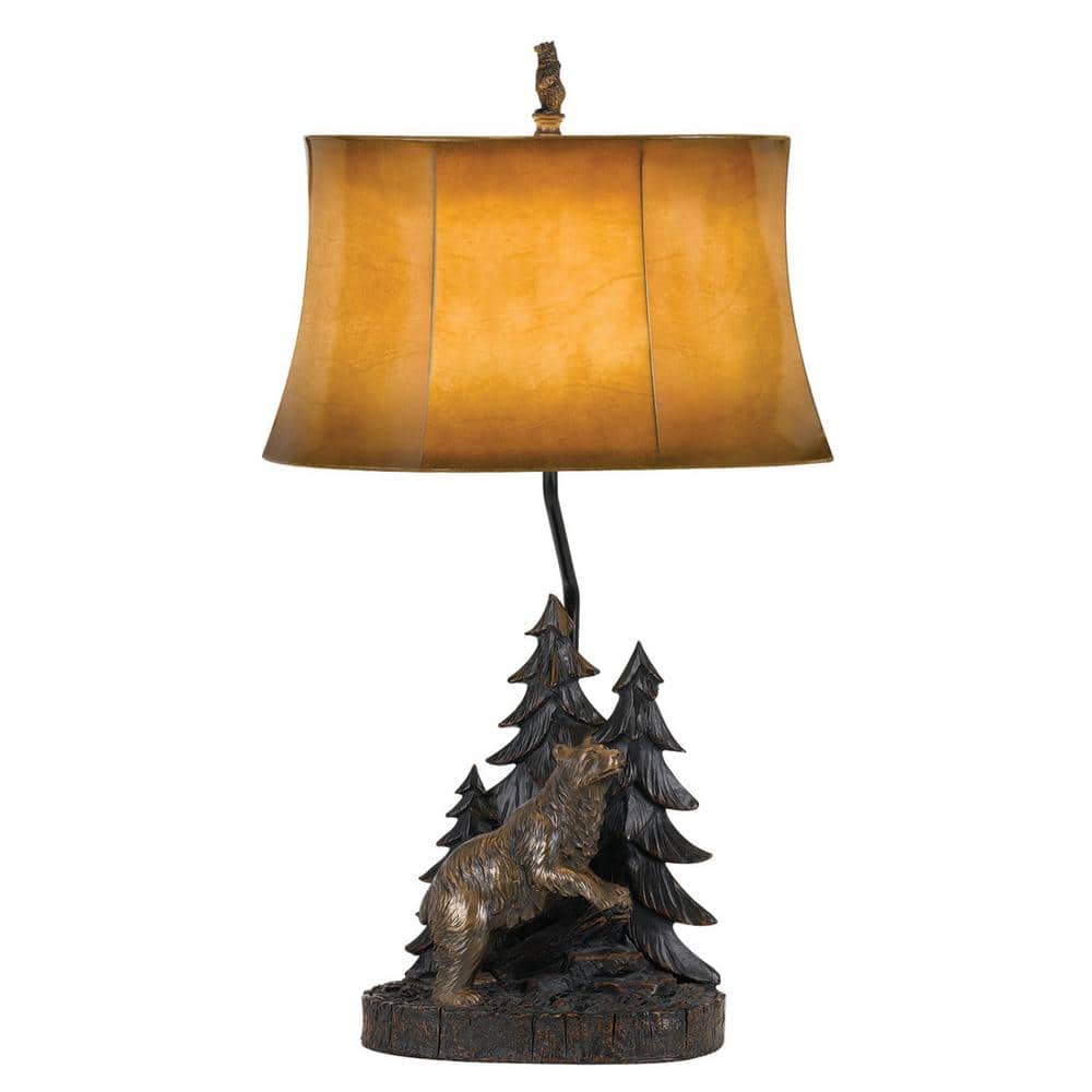 29 in. Bronze Bear in the Woods Table Lamp with Brown Bell Shade price history on PriceWatchPro