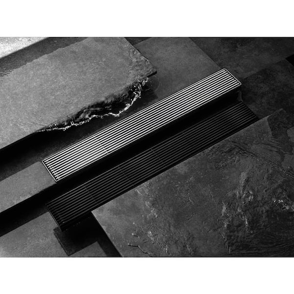 36 in. Linear Stainless Steel Shower Drain - Bar Pattern